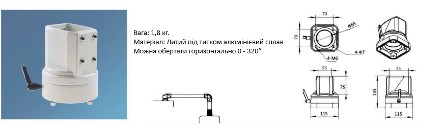 Кріплення коробки RA55/75-A+B